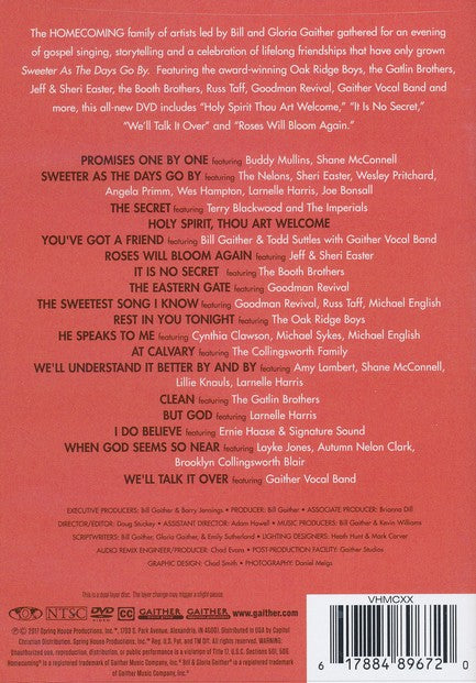 GAITHER / SWEETER AS THE DAYS GO BY DVD