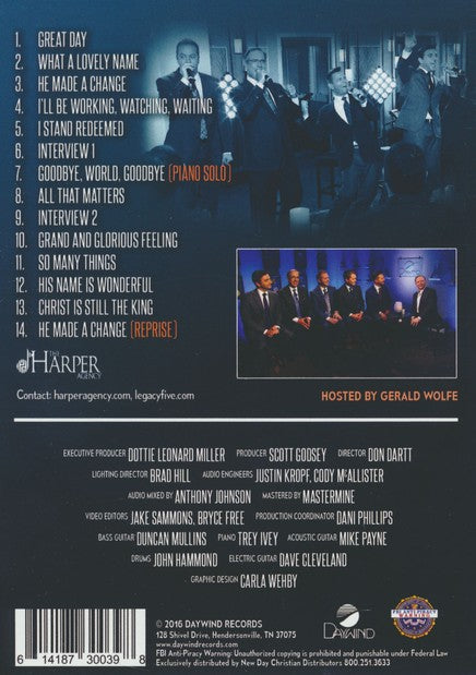 LEGACY FIVE / LIVE AT DAYWIND STUDIOS DVD & CD SET