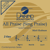 All Praise (Sing Praise) by Matt Redman CD