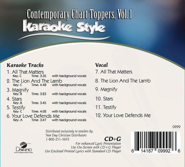 Karaoke Style: Contemporary Chart Toppers Vol. 1 – Springside Music